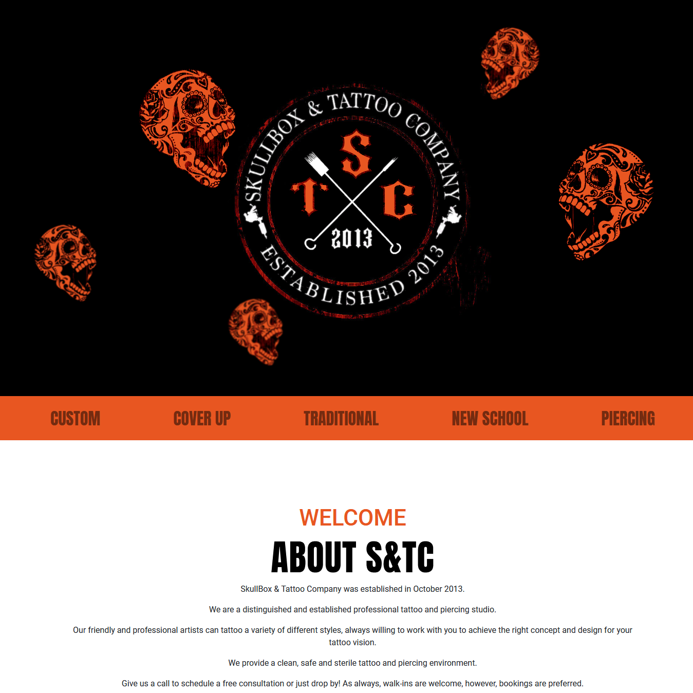 Skullbox & Tattoo Company site - project